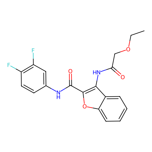 N-(3,4-difluorophenyl)-3-[(2-ethoxyacetyl)amino]-1-benzofuran-2-carboxamide structure