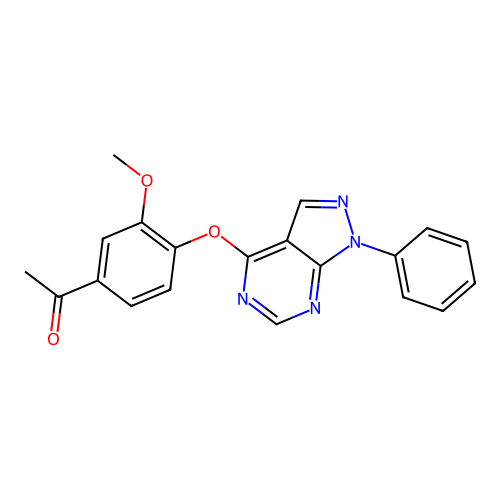 1-(3-methoxy-4-((1-phenyl-1H-pyrazolo[3,4-d]pyrimidin-4-yl)oxy)phenyl)ethanone structure