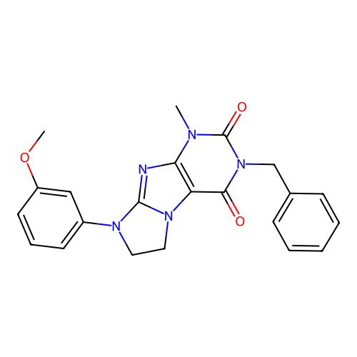 2-benzyl-6-(3-methoxyphenyl)-4-methyl-7,8-dihydropurino[7,8-a]imidazole-1,3-dione structure