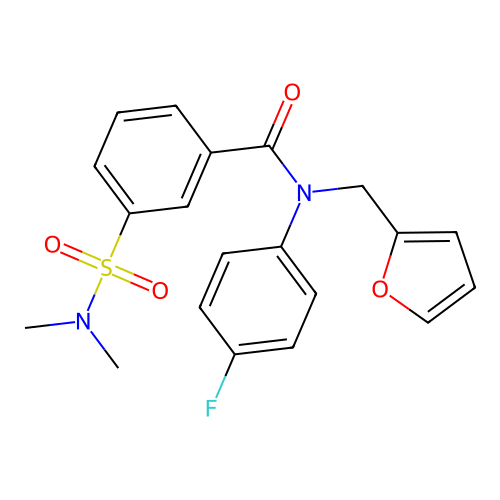 3-(dimethylsulfamoyl)-N-(4-fluorophenyl)-N-(furan-2-ylmethyl)benzamide structure