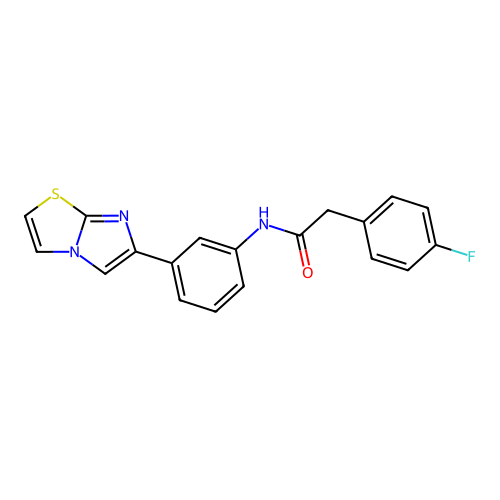 2-(4-Fluorophenyl)-N-(3-{imidazo[2,1-B][1,3]thiazol-6-YL}phenyl)acetamide structure