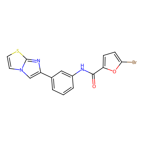 5-bromo-N-(3-{imidazo[2,1-b][1,3]thiazol-6-yl}phenyl)furan-2-carboxamide structure