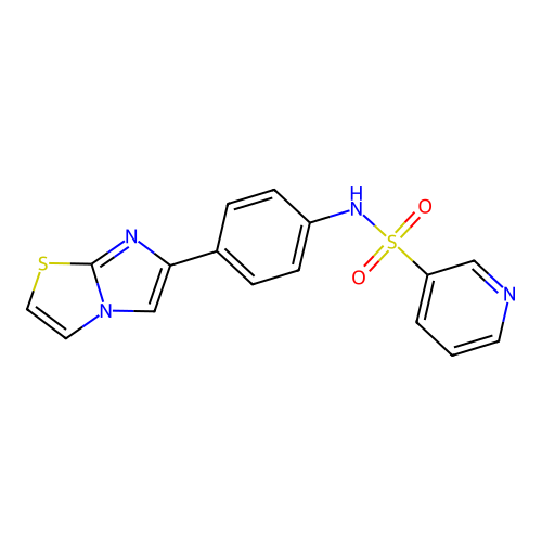 N-(4-(imidazo[2,1-b]thiazol-6-yl)phenyl)pyridine-3-sulfonamide structure