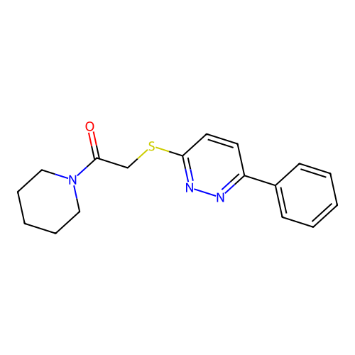 2-(6-Phenylpyridazin-3-yl)sulfanyl-1-piperidin-1-ylethanone structure
