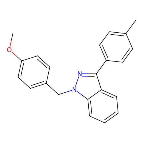 1H-Indazole, 1-[(4-methoxyphenyl)methyl]-3-(4-methylphenyl)- structure