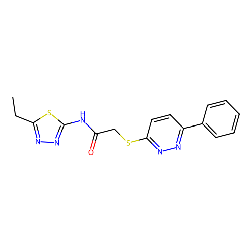 N-(5-ethyl-1,3,4-thiadiazol-2-yl)-2-((6-phenylpyridazin-3-yl)thio)acetamide structure