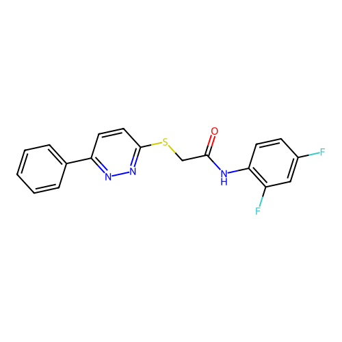 N-(2,4-difluorophenyl)-2-(6-phenylpyridazin-3-yl)sulfanylacetamide structure