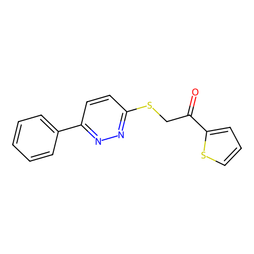 2-(6-Phenylpyridazin-3-yl)sulfanyl-1-thiophen-2-ylethanone structure