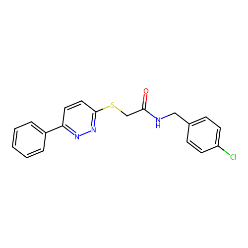 N-(4-chlorobenzyl)-2-((6-phenylpyridazin-3-yl)thio)acetamide structure