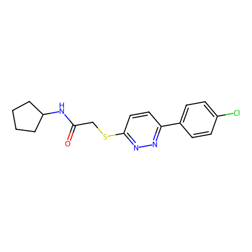 2-[6-(4-chlorophenyl)pyridazin-3-yl]sulfanyl-N-cyclopentylacetamide structure