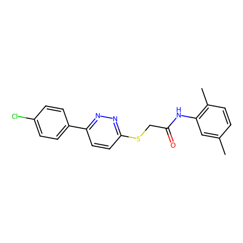 2-[6-(4-chlorophenyl)pyridazin-3-yl]sulfanyl-N-(2,5-dimethylphenyl)acetamide structure