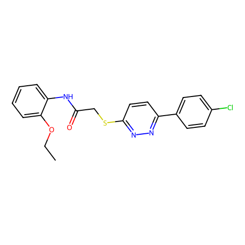 2-[6-(4-chlorophenyl)pyridazin-3-yl]sulfanyl-N-(2-ethoxyphenyl)acetamide structure