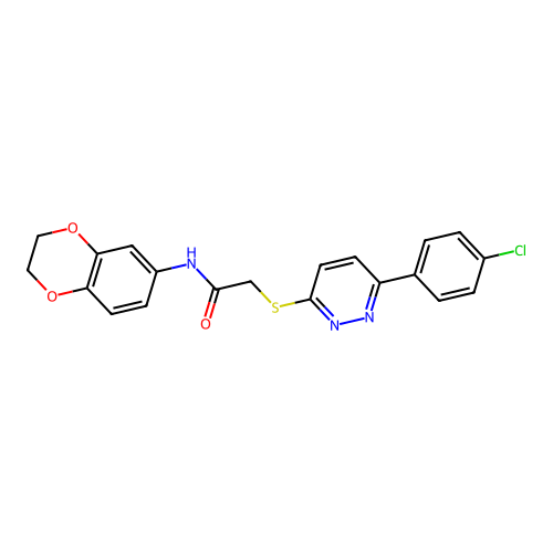 2-((6-(4-chlorophenyl)pyridazin-3-yl)thio)-N-(2,3-dihydrobenzo[b][1,4]dioxin-6-yl)acetamide structure