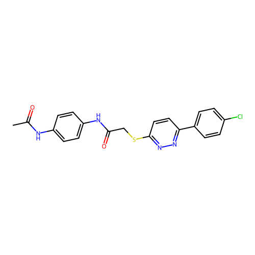 N-(4-acetamidophenyl)-2-((6-(4-chlorophenyl)pyridazin-3-yl)thio)acetamide structure
