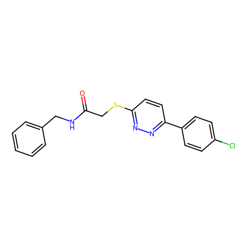 N-benzyl-2-[6-(4-chlorophenyl)pyridazin-3-yl]sulfanylacetamide structure