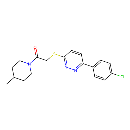 2-[6-(4-Chlorophenyl)pyridazin-3-yl]sulfanyl-1-(4-methylpiperidin-1-yl)ethanone structure