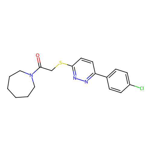 1-(Azepan-1-yl)-2-[6-(4-chlorophenyl)pyridazin-3-yl]sulfanylethanone structure