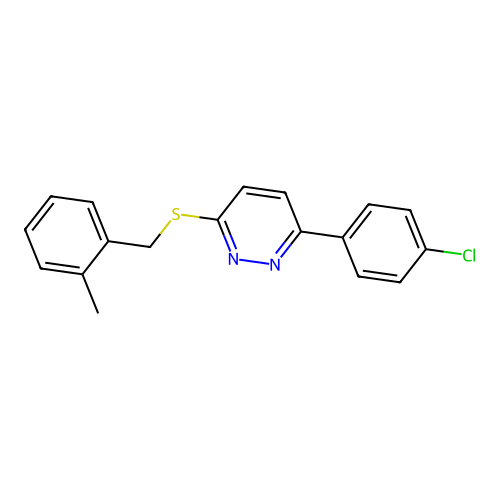 3-(4-Chlorophenyl)-6-((2-methylbenzyl)thio)pyridazine structure