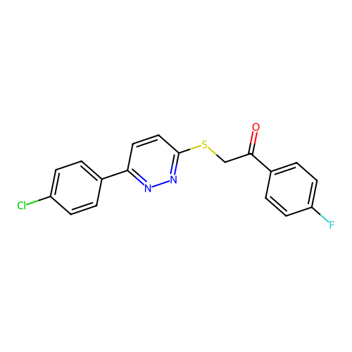 2-[6-(4-Chlorophenyl)pyridazin-3-yl]sulfanyl-1-(4-fluorophenyl)ethanone structure