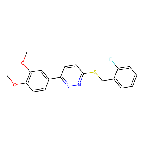 3-(3,4-Dimethoxyphenyl)-6-((2-fluorobenzyl)thio)pyridazine structure