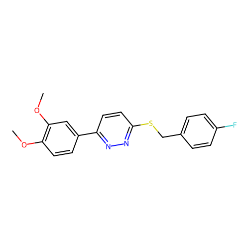 3-(3,4-Dimethoxyphenyl)-6-((4-fluorobenzyl)thio)pyridazine structure