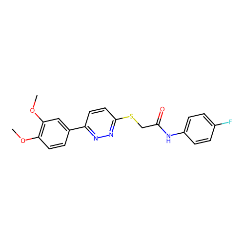2-[6-(3,4-dimethoxyphenyl)pyridazin-3-yl]sulfanyl-N-(4-fluorophenyl)acetamide structure