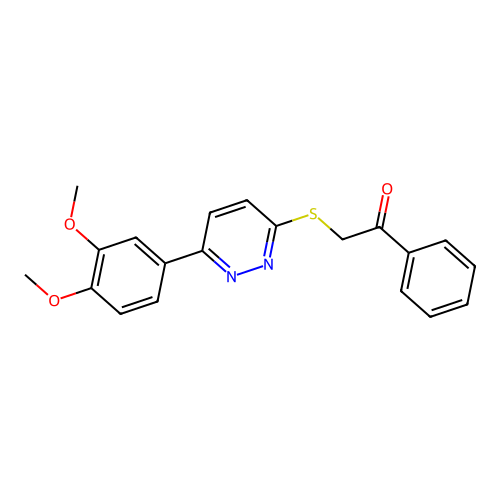 2-[6-(3,4-Dimethoxyphenyl)pyridazin-3-yl]sulfanyl-1-phenylethanone structure