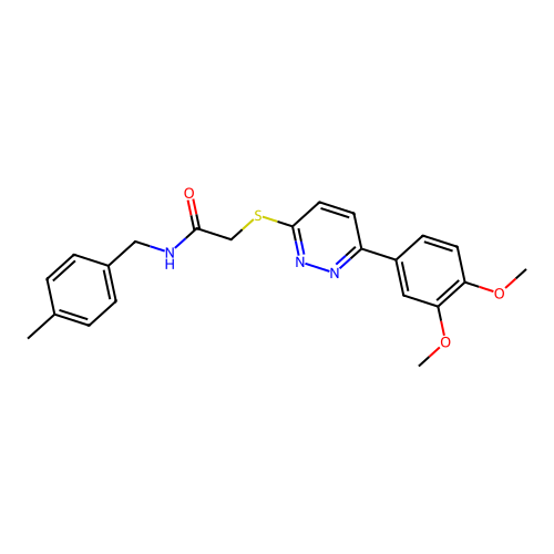 2-((6-(3,4-dimethoxyphenyl)pyridazin-3-yl)thio)-N-(4-methylbenzyl)acetamide structure