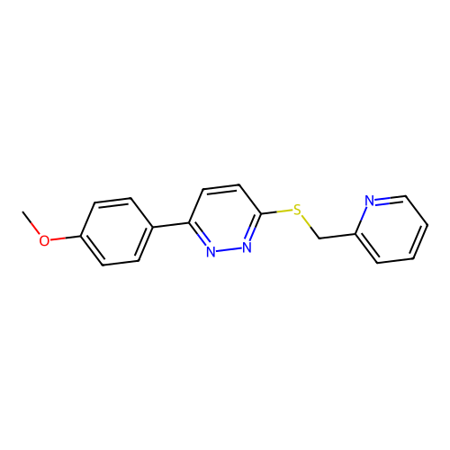 3-(4-Methoxyphenyl)-6-((pyridin-2-ylmethyl)thio)pyridazine structure
