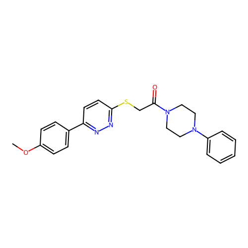 2-[6-(4-Methoxyphenyl)pyridazin-3-yl]sulfanyl-1-(4-phenylpiperazin-1-yl)ethanone structure