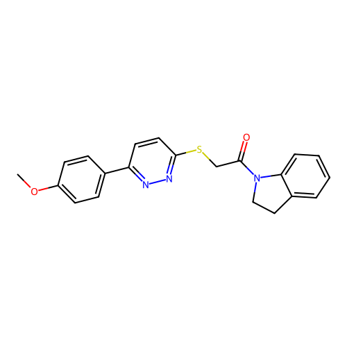 1-(Indolin-1-yl)-2-((6-(4-methoxyphenyl)pyridazin-3-yl)thio)ethanone structure