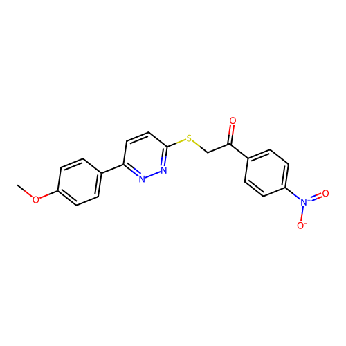 2-[6-(4-Methoxyphenyl)pyridazin-3-yl]sulfanyl-1-(4-nitrophenyl)ethanone structure