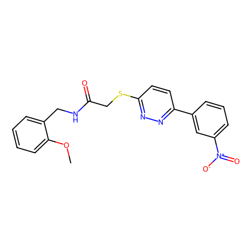 N-(2-methoxybenzyl)-2-((6-(3-nitrophenyl)pyridazin-3-yl)thio)acetamide structure