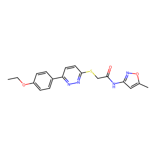 2-((6-(4-ethoxyphenyl)pyridazin-3-yl)thio)-N-(5-methylisoxazol-3-yl)acetamide structure