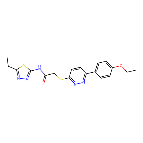 2-((6-(4-ethoxyphenyl)pyridazin-3-yl)thio)-N-(5-ethyl-1,3,4-thiadiazol-2-yl)acetamide structure
