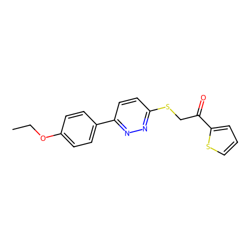 2-[6-(4-Ethoxyphenyl)pyridazin-3-yl]sulfanyl-1-thiophen-2-ylethanone structure