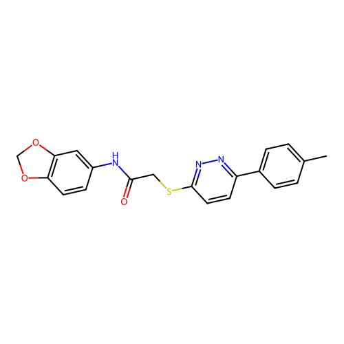 N-(1,3-benzodioxol-5-yl)-2-[6-(4-methylphenyl)pyridazin-3-yl]sulfanylacetamide structure