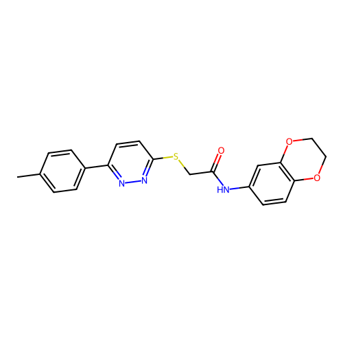 N-(2,3-dihydro-1,4-benzodioxin-6-yl)-2-[6-(4-methylphenyl)pyridazin-3-yl]sulfanylacetamide structure