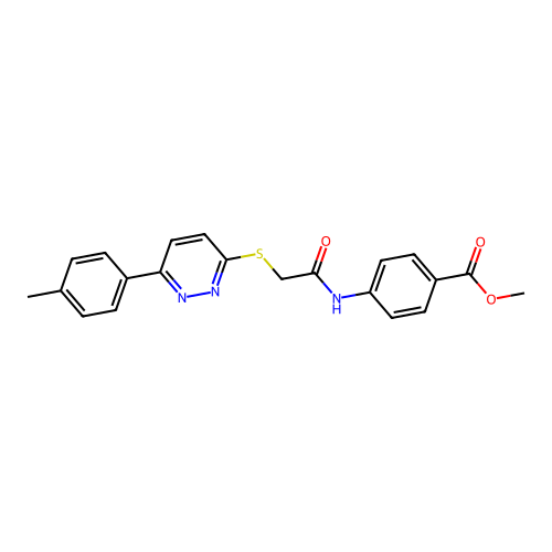 Methyl 4-(2-((6-(p-tolyl)pyridazin-3-yl)thio)acetamido)benzoate structure