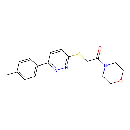 1-Morpholino-2-((6-(p-tolyl)pyridazin-3-yl)thio)ethanone structure