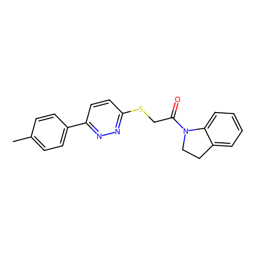 1-(Indolin-1-yl)-2-((6-(p-tolyl)pyridazin-3-yl)thio)ethanone structure