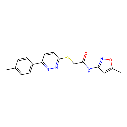 N-(5-methyl-3-isoxazolyl)-2-[[6-(4-methylphenyl)-3-pyridazinyl]thio]acetamide structure