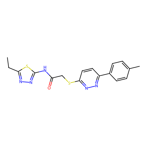 N-(5-ethyl-1,3,4-thiadiazol-2-yl)-2-{[6-(4-methylphenyl)pyridazin-3-yl]sulfanyl}acetamide structure