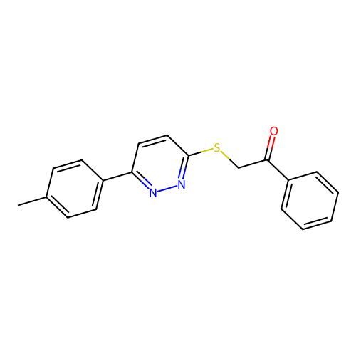 1-Phenyl-2-((6-(p-tolyl)pyridazin-3-yl)thio)ethanone structure