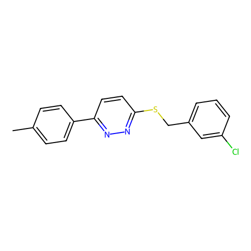3-((3-Chlorobenzyl)thio)-6-(p-tolyl)pyridazine structure