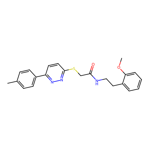 N-(2-methoxyphenethyl)-2-((6-(p-tolyl)pyridazin-3-yl)thio)acetamide structure
