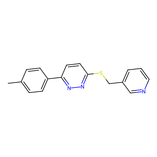 3-((Pyridin-3-ylmethyl)thio)-6-(p-tolyl)pyridazine structure