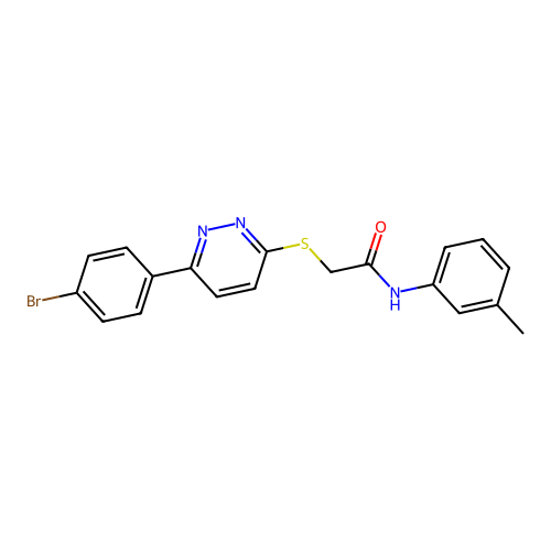 2-((6-(4-bromophenyl)pyridazin-3-yl)thio)-N-(m-tolyl)acetamide structure