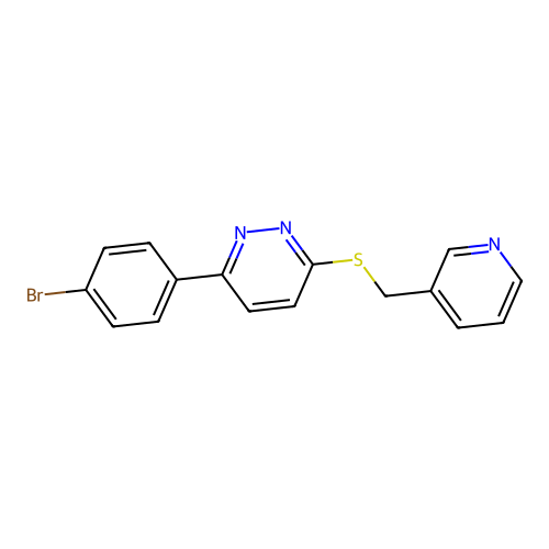 3-(4-Bromophenyl)-6-((pyridin-3-ylmethyl)thio)pyridazine structure