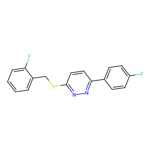 3-((2-Fluorobenzyl)thio)-6-(4-fluorophenyl)pyridazine structure